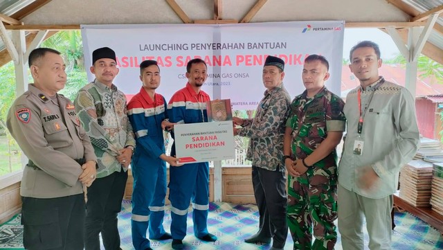 Pertagas Salurkan Bantuan Fasilitas Sarana Pendidikan dan Air Bersih di Aceh